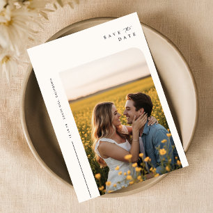 シンプルScriptエレガントな結婚式の写真日付を保存 セーブザデート