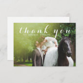 シンプルScriptエレガント Photo結婚's サンキューカード (正面/裏面)