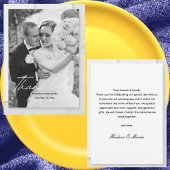 シンプルScriptクラシックの写真結婚のパーソナライズされた数 サンキューカード