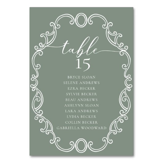 シンプルScriptクラシック結婚のテーブル番号 テーブルナンバー (裏面)