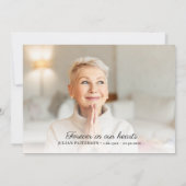 シンプルScriptクロス葬式フォトサンキューカード 招待状 (裏面)