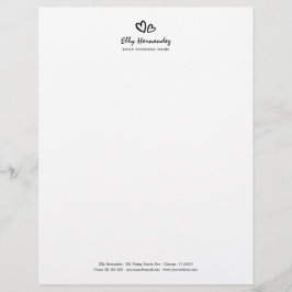 シンプルScriptハートロモダンゴBlack Business レターヘッド