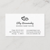 シンプルScriptハートロモダンゴBlack Business 予約カード (裏面)