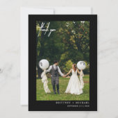 シンプルScriptブラックフォトモダンー サンキューカード (正面)