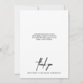 シンプルScriptブラックフォトモダンー サンキューカード (裏面)