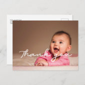 シンプルScriptベビーシャワー感謝していユー ポストカード (正面/裏面)