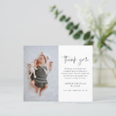 シンプルScriptベビーフォトサンキューカード (スタンド正面)