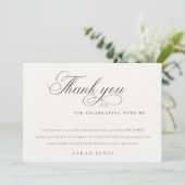 シンプルScriptミニマル白黒 サンキューカード (スタンド正面)