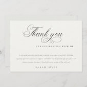 シンプルScriptミニマル白黒 サンキューカード (正面/裏面)