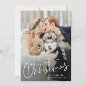 シンプルScriptミニマル Photo Christmas シーズンカード (正面)