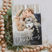 シンプルScriptミニマル Photo Christmas シーズンカード