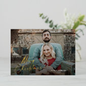 シンプルScriptメリークリスマスフォト 箔シーズンカード (立ち正面)