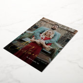 シンプルScriptメリークリスマスフォト 箔シーズンカード (回転した状態)