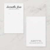 シンプルScriptモダンジュエリーイヤリング表示 名刺 (正面/裏面)