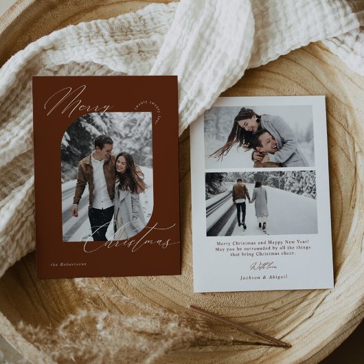 シンプルScriptモダンタイポグラフィ写真クリスマス シーズンカード