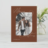 シンプルScriptモダンタイポグラフィ写真クリスマス シーズンカード (スタンド正面)