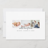 シンプルScriptモダンベビーPhoto Collage誕生 案内状 (裏面)