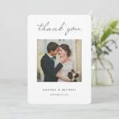 シンプルScriptモダン Minimalist結婚の写真 サンキューカード (スタンド正面)