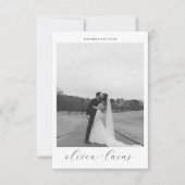 シンプルScriptモダン Photo結婚のサンキューカード サンキューカード (正面)