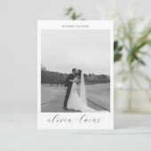 シンプルScriptモダン Photo結婚のサンキューカード サンキューカード (スタンド正面)