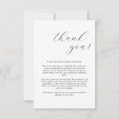 シンプルScriptモダン Photo結婚のサンキューカード サンキューカード (裏面)