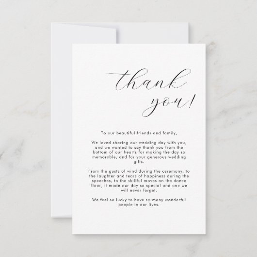 シンプルScriptモダン Photo結婚のサンキューカード サンキューカード (裏面)