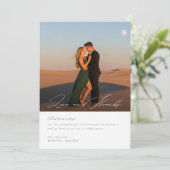 シンプルScriptモダン Photo結婚's サンキューカード (スタンド正面)