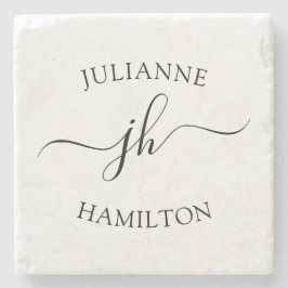 シンプルScriptモノグラム ストーンコースター