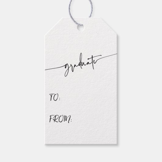 シンプルSCRIPT卒業生ギフトラベル ギフトタグ (正面)