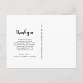 シンプルScript子供の誕生日写真ありがとう ポストカード (裏面)