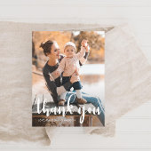 シンプルScript子供の誕生日写真ありがとう ポストカード