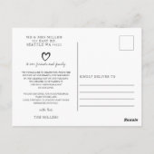 シンプルScript手書き写結婚真ありがとう ポストカード (裏面)