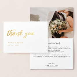シンプルScript手書き写結婚真ありがとう 箔カード