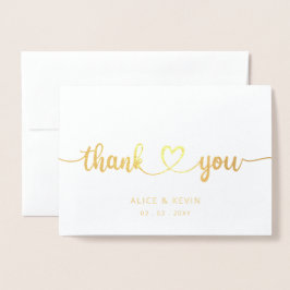 シンプルScript手書き写結婚真ありがとう 箔カード