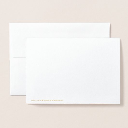 シンプルScript手書き写結婚真ありがとう 箔カード (裏面封筒付き)