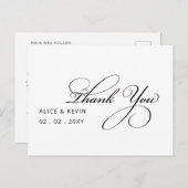 シンプルScript手書き結婚の感謝 ポストカード (正面/裏面)