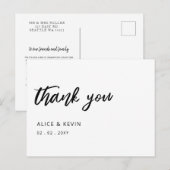 シンプルScript手書き結婚の感謝 ポストカード (正面/裏面)