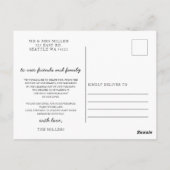 シンプルScript手書き結婚の感謝 ポストカード (裏面)