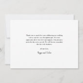 シンプルScript横向き1フォト結婚ズ サンキューカード (裏面)