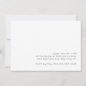 シンプルScript白黒ブライダルシャワー招待状 カード (裏面)