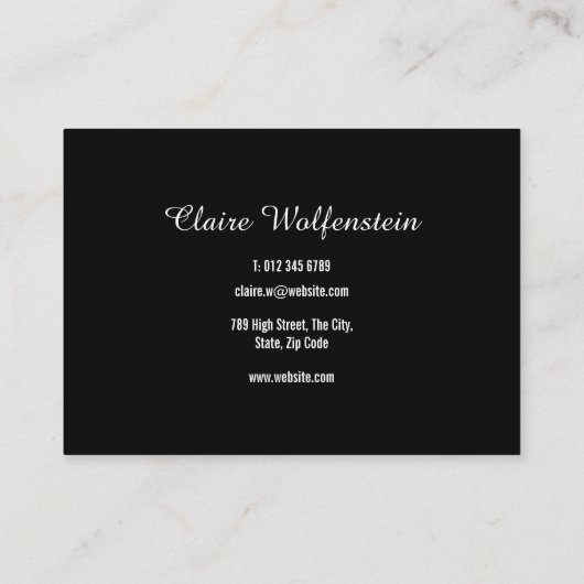 シンプルScript白黒プロフェッショナル 名刺 (裏面)