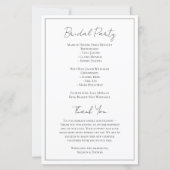 シンプルScript白黒結婚式 プログラム (裏面)