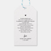 シンプルScript結婚の写真サンキューギフトラベル ギフトタグ (裏面)