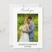 シンプルScript結婚の写真 サンキューカード (正面)