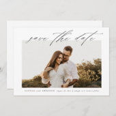 シンプルScript結婚の写真 セーブザデート (正面/裏面)