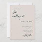 シンプルScript結婚式招待状告知カード 招待状 (正面)