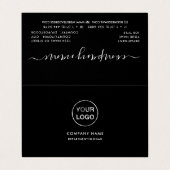 シンプルScript – ロゴ、白黒ダブルロイヤリティ 名刺 (外部フラット)