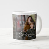 シンプルScript 2フォトクリスマスホリデー ジャンボコーヒーマグカップ (正面右)