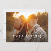 シンプルScript 2写真の結婚婚約 招待状 (正面)