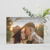 シンプルScript 2写真の結婚婚約 招待状 (スタンド正面)